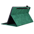 Tok Samsung Galaxy Tab S10 FE+ Plus, Classic, tolltartóval, zöld