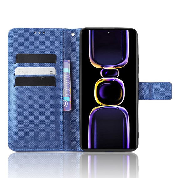 Pattintható tok a Poco F5 Pro 5G, Wallet Smart Magnet, kék