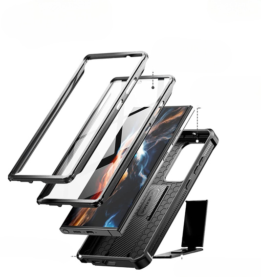 Páncélozott tok a Samsung Galaxy S23 Ultra, Dexnor Full Body (Two Frames), fekete