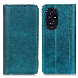 Pattintható tok Honor 200 Pro 5G, Split Leather, zöld