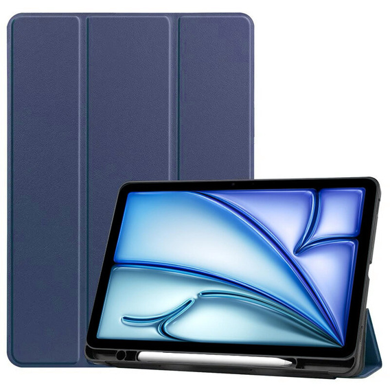 Tok iPad Air 13" 2025/2024 (7/6 gen.), Smartcase tolltartóval, sötétkék