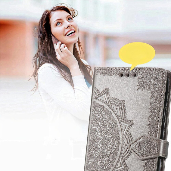 Pattintható tok a Motorola Edge 50 Fusion 5G, Mandala, szürke