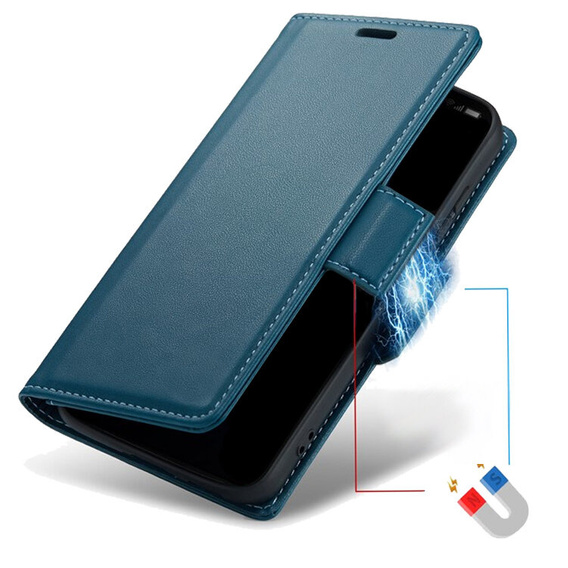 Tok Xiaomi Poco F7 Ultra, ERBORD Glossy Litchi, pénztárca patenttal, kék