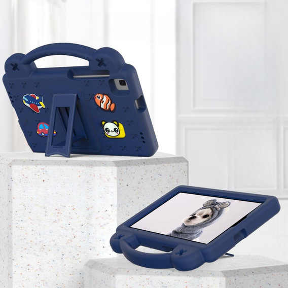Gyermek tok Samsung Galaxy Tab A7 Lite 8.7 T220/T225, Cute Patterns, állvánnyal, sötétkék