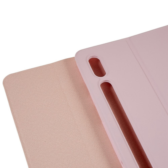Tok + billentyűzet Samsung Galaxy Tab S7 T870/T875 / S8, Pen Slot, rózsaszín rose gold