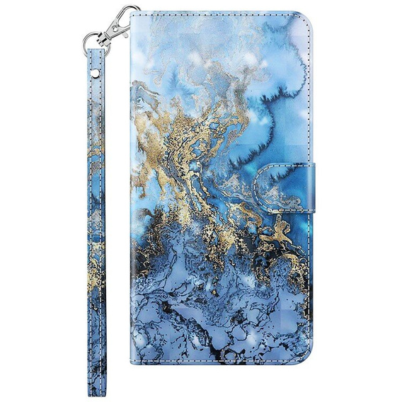 Pattintható tok a Xiaomi Redmi 13C / Poco C65, Wallet, Marble kék