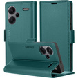 Tok Xiaomi Redmi Note 13 Pro+, ERBORD Glossy Litchi, pénztárca patenttal, zöld