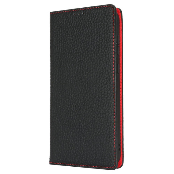 Pattintható tok a Samsung Galaxy S25, Litchi Skin Grain, fekete