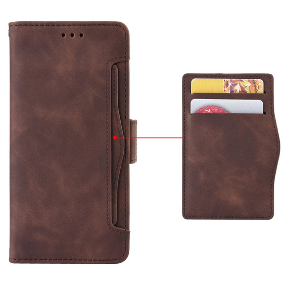 Pattintható tok a Xiaomi 14 Ultra, Card Slot, barna