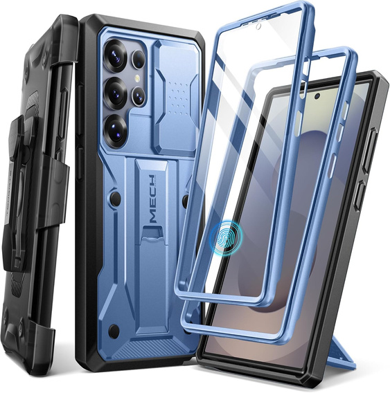 Robusztus tok Samsung Galaxy S25 Ultra készülékhez – Tongate MECH sorozatú klip, fekete