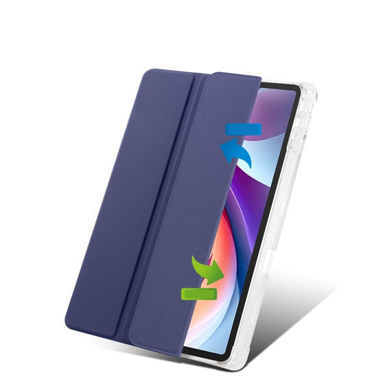 Tok Lenovo Tab M11, Smartcase Hybrid, tolltartó résszel, sötétkék