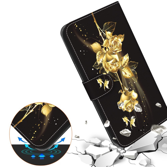 Pattintható tok a Infinix Hot 40i, Wallet, Butterfly rose