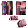 Tok CASEME Samsung Galaxy A56 5G, RFID Leather Wallet, vállpánttal, piros