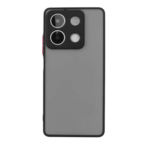 Szilikon tok Xiaomi Redmi Note 13 5G, kamera védelemmel, átlátszó / fekete + edzett üveg 9H
