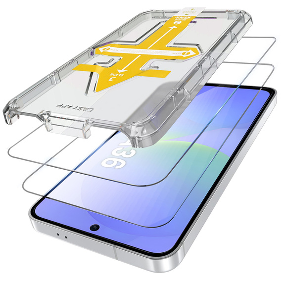 2x edzett üveg Samsung Galaxy A36, ERBORD Easy App Full Screen Protector