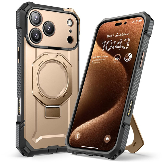 Supcase tok iPhone 17 Pro Max készülékhez, Unicorn Beetle Grip Mag, Sivatagi arany