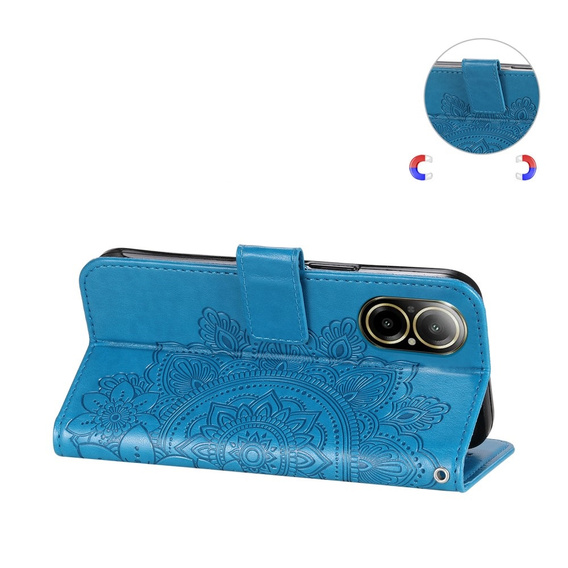 Pattintható tok a Realme C67, Mandala, kék