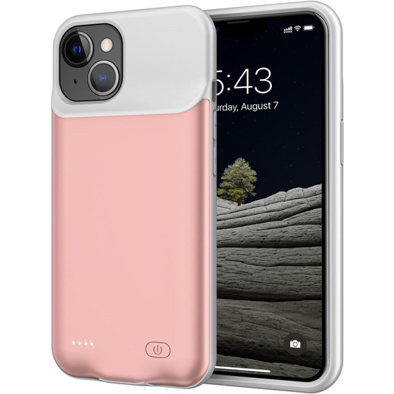6500mAh akkumulátor tok iPhone 13, rózsaszín