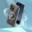 Tok iPhone 16 Pro Max, Shockproof Hybrid, fóliával, MagSafe-hoz, szürke