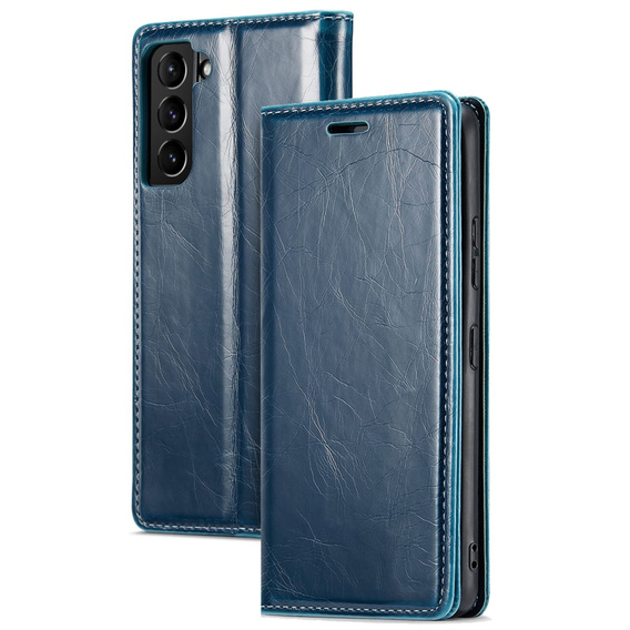 Pattintható tok a Samsung Galaxy S23, ERBORD Waxy Wallet, kék