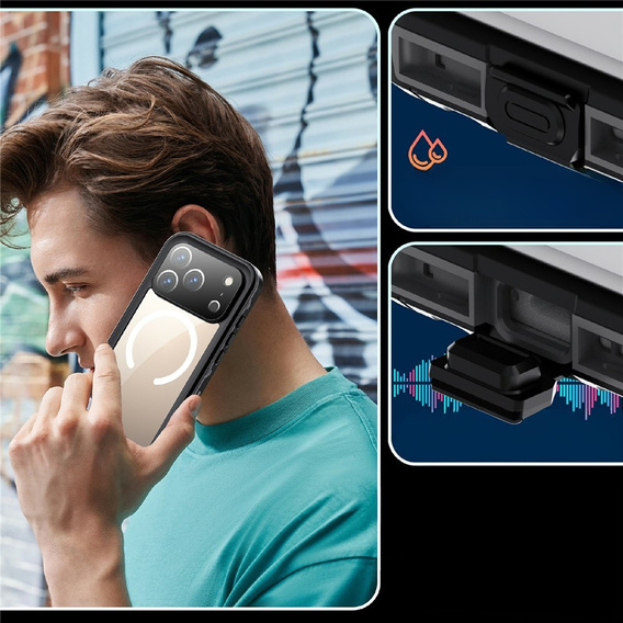 REDPEPPER vízálló tok iPhone 17 Pro-hoz, fekete