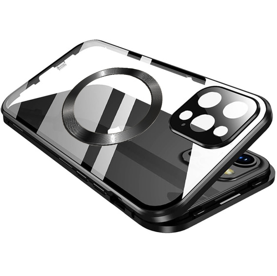 Magnetic Dual Glass MagSafe tok iPhone 16 Pro Max, fekete