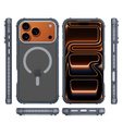 Matt tok iPhone 17 Pro Max készülékhez, páncélozott, MagSafe-hoz, füstszínű, szürke oldallal