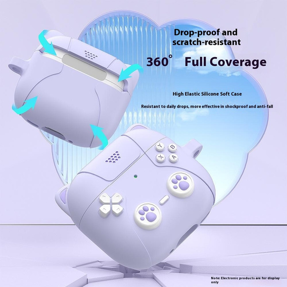 Szilikon tok macskamancs motívummal és kulcstartóval Apple AirPods Pro 3 készülékhez
