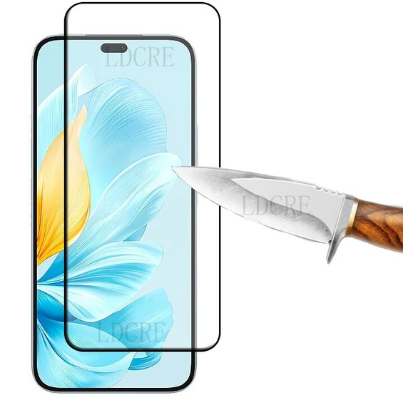 3D edzett üveg Honor 200 lite készülékhez, fekete keret