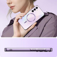 Tok Samsung Galaxy A55 5G-hoz, Electro MagSafe, rózsaszín + üveg a képernyőhöz