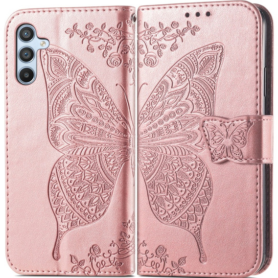 Pattintható tok a Samsung Galaxy A56, Butterfly, rózsaszín rose gold