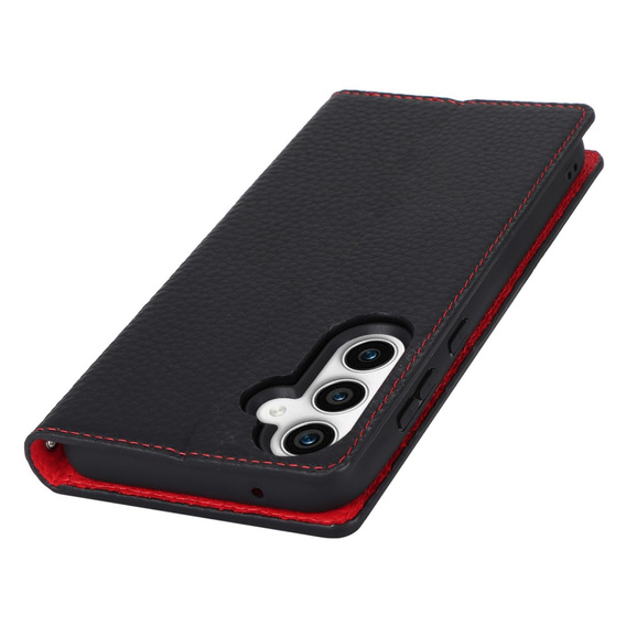 Pattintható tok a Samsung Galaxy A25 5G, Litchi Skin Grain, fekete