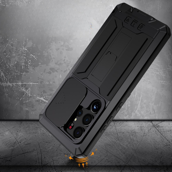 Páncélozott tok a Samsung Galaxy S23 Ultra, R-JUST CamShield Slide, fekete