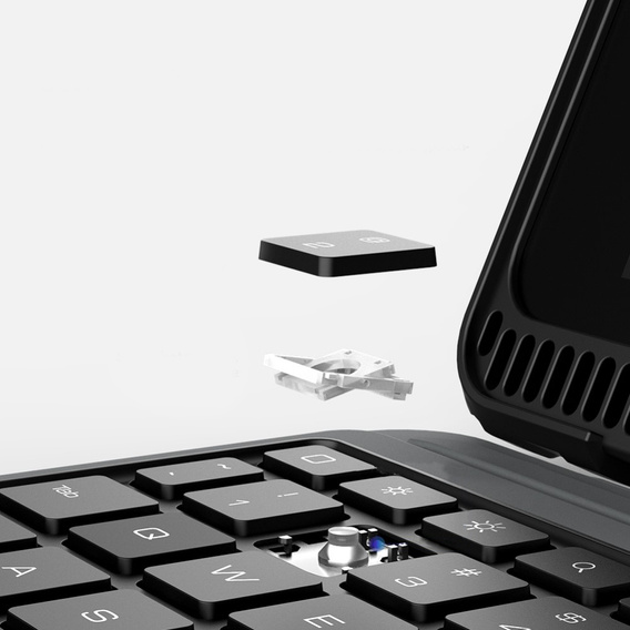 Tok + billentyűzet iPad 7/8/9 10.2 2019 / 2020 / 2021, NILLKIN Bumper Pen Slot, fekete