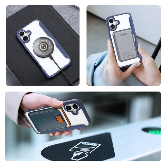 Dux Ducis Telefontok a iPhone 16, Skin X Pro, MagSafe, sötétkék