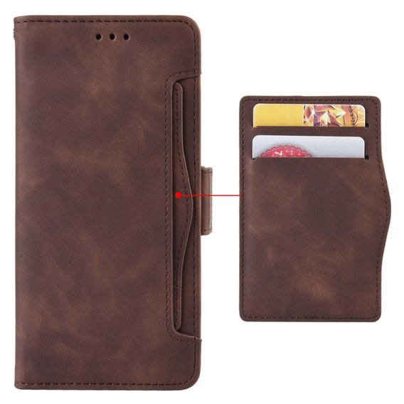 Pattintható tok a Xiaomi Redmi Note 13 Pro 5G, Card Slot, barna