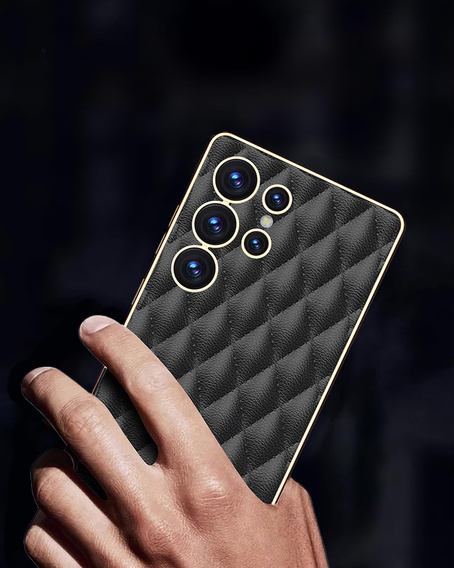 Tok Samsung Galaxy S25 Ultra, Leather Rhombus, fekete