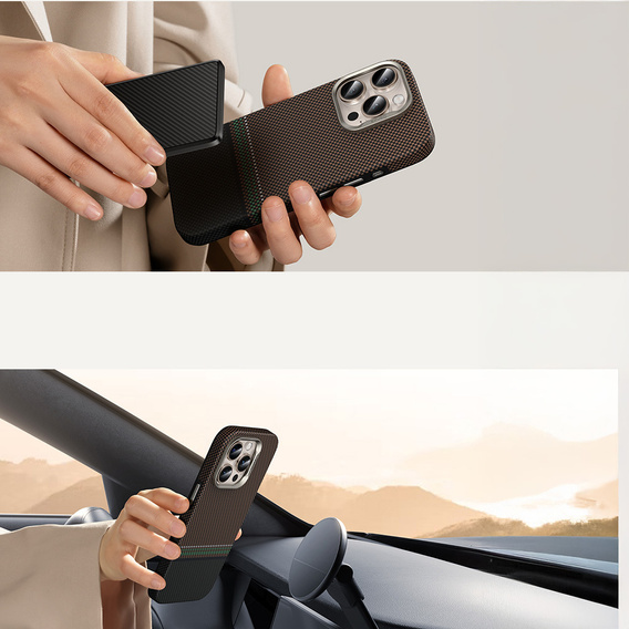 BENKS Kevlar Magnetic Armor Pro Prestige 600D Y066 tok MagSafe-hez, aktív gombbal, iPhone 16 Pro Max-hoz