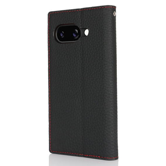 Pattintható tok a Google Pixel 9A, Litchi Skin Grain, fekete
