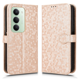 Flap tok Xiaomi Redmi Note 14 4G, Wallet Rhombus, fekete