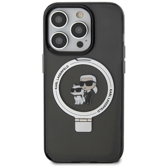 Karl Lagerfeld gyűrűtartó Karl & Choupette MagSafe tok iPhone 15 Pro készülékhez
