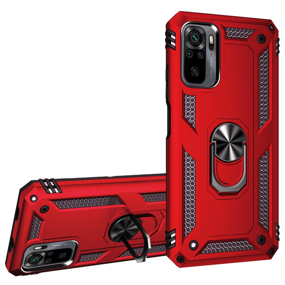Páncélozott telefontok a Xiaomi Redmi Note 10 / 10S, Nox Case Ring, piros