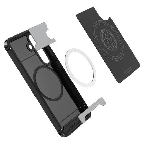 Spigen tok Samsung Galaxy S25+ Plus készülékhez, Core Armor MagSafe, fekete + 9H edzett üveg