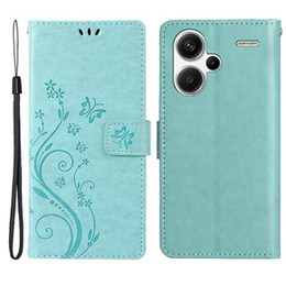 Pattintható tok a Xiaomi Redmi Note 13 Pro+, Butterfly, világoskék