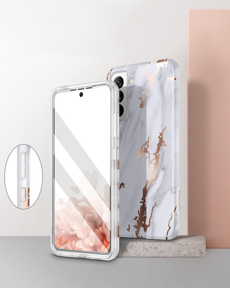 Telefontok a Samsung Galaxy S21 FE, Suritch Full Body Marble, fehér