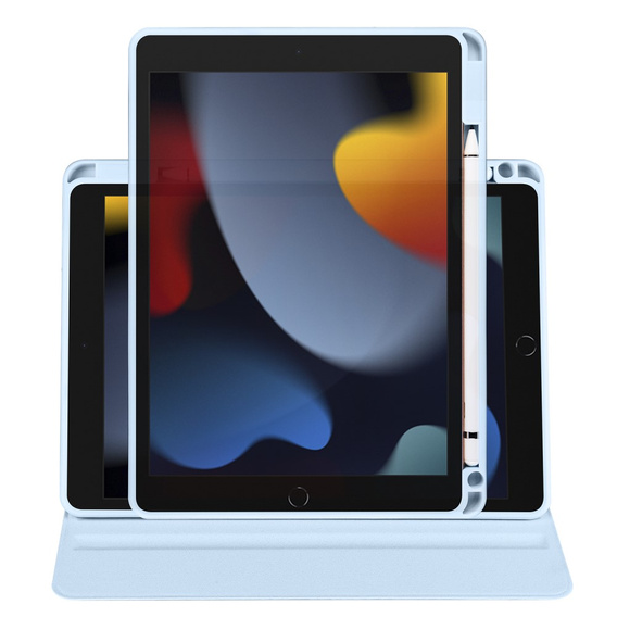 Tok iPad 10.2" 2021/2020/2019 (9/8/7 gen.), tolltartóval, 360°-os forgatható, kék