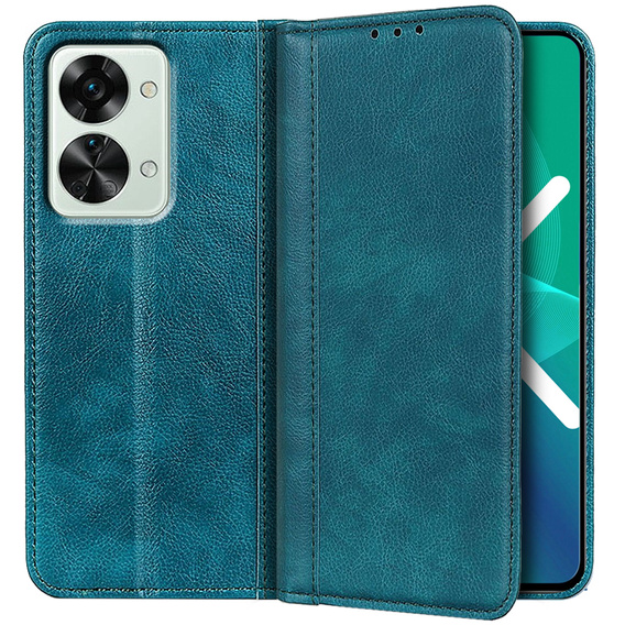 Pattintható tok OnePlus Nord 2T 5G, Split Leather, zöld