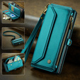 Tok CASEME Samsung Galaxy S25 Ultra, RFID Leather Wallet, vállpánttal, zöld