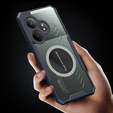 Tok Realme GT 6 / 6T, mágneses lemezzel, átlátszó / fekete