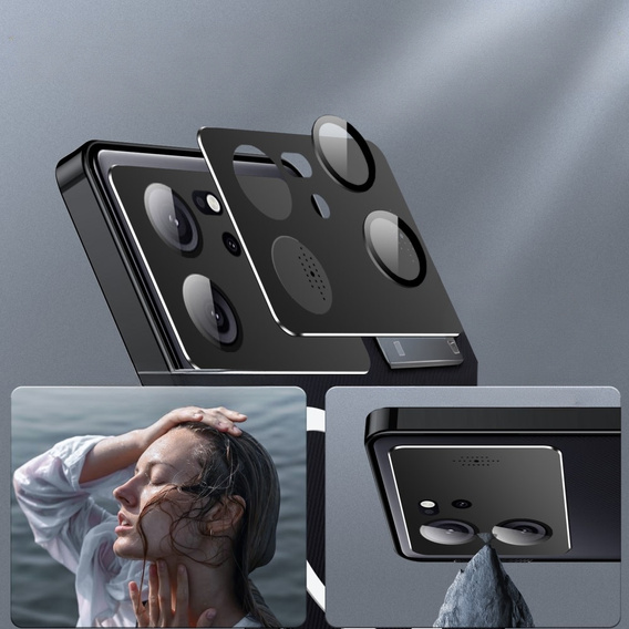 Kameravédő tok Xiaomi 13T / 13T Pro, CamShield MagSafe, átlátszó / fekete
